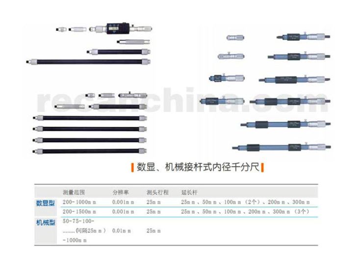 数显、机械接杆式内径千分尺